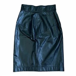 CJ Todd black leather skirt